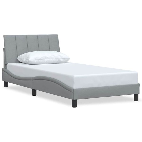 vidaXL Estructura de cama sin colchón Hanko tela gris claro 90x200 cm