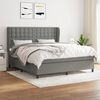 vidaXL Cama box spring con colch&oacute;n tela gris oscuro 180x200 cm