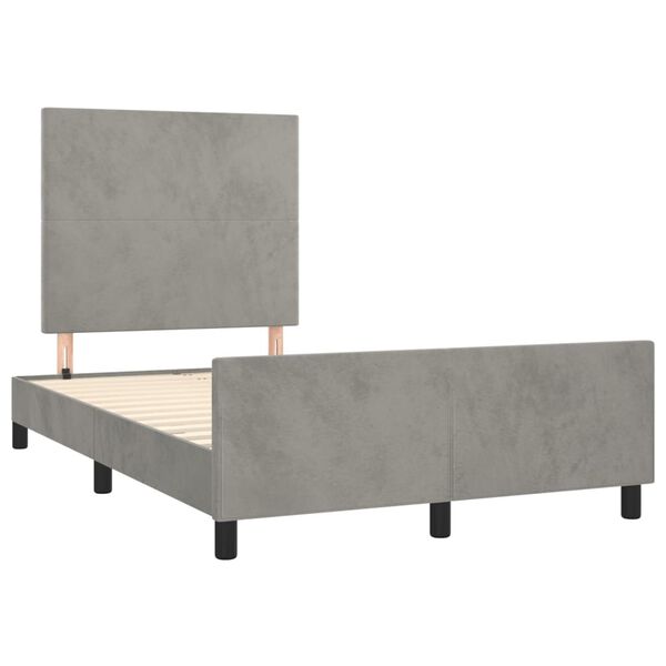 vidaXL Estructura de cama sin colch&oacute;n terciopelo gris claro 120x190 cm