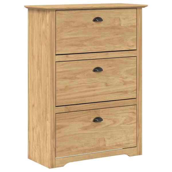 vidaXL Zapatero BODO Marr&oacute;n miel 80 x 35 x 118 cm Madera contrachapada