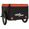 vidaXL Remolque para bicicleta hierro negro y naranja 45 kg