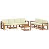 vidaXL Conjunto de sof&aacute;s de exterior 8 uds. Natural y Crema