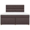 vidaXL Cama box spring con colch&oacute;n tela marr&oacute;n oscuro 180x200 cm