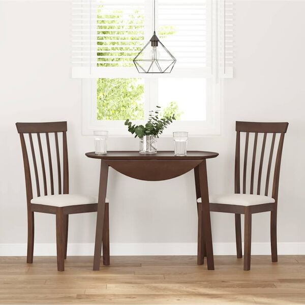 vidaXL Sillas de comedor con cojines 2 uds madera maciza marr&oacute;n caucho