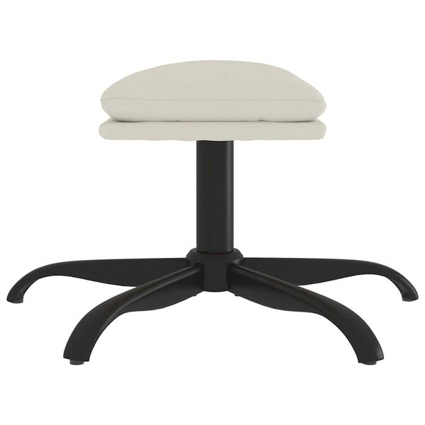 vidaXL Reposapiés de terciopelo blanco crema 60x60x36 cm