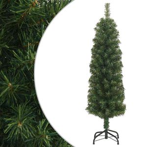 vidaXL &Aacute;rbol de Navidad artificial delgado y soporte PVC verde 150 cm