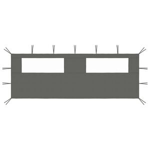 vidaXL Pared lateral de cenador con ventanas gris antracita 6x2 m