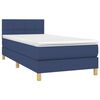 vidaXL Cama box spring con colch&oacute;n tela azul 100x200 cm