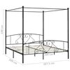 vidaXL Estructura cama con dosel sin colch&oacute;n metal negro 200x200 cm