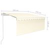 vidaXL Toldo retr&aacute;ctil autom&aacute;tico con persiana crema 3,5x2,5m