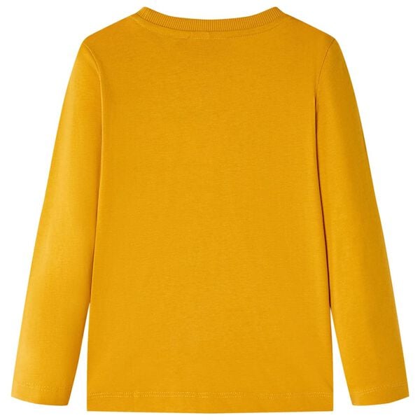 Camiseta infantil de manga larga color ocre 116