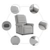 vidaXL Sill&oacute;n reclinable elevable de tela gris nube