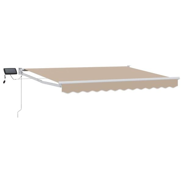 vidaXL Toldo manual retr&aacute;ctil con LEDs Beige 2,5 x 2 m