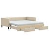 vidaXL Sof&aacute; cama nido con cajones tela color crema 100x200 cm