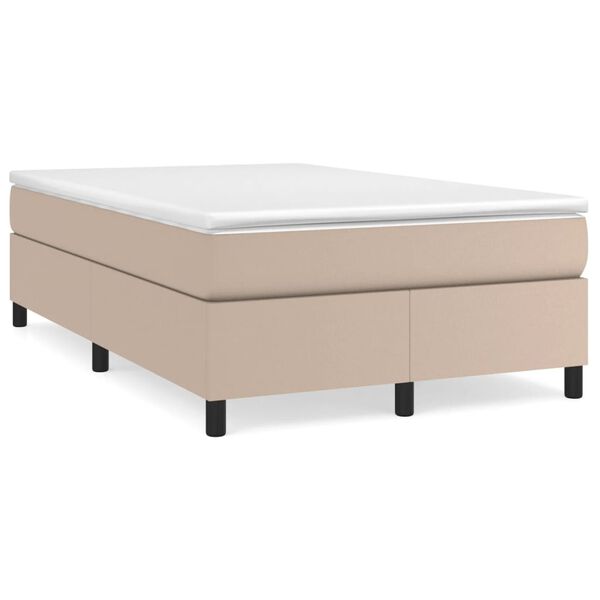 vidaXL Estructura Estructura de cama con somier cuero sint&eacute;tico capuchino 120x200cm