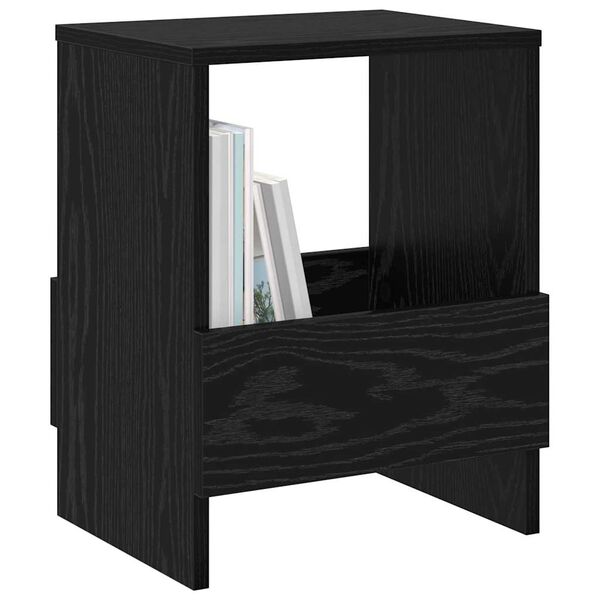 vidaXL Estante de revistas 2 pcs Roble Negro 35 x 30 x 45 cm