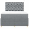 vidaXL Cama box spring con colch&oacute;n tela gris claro 160x200 cm