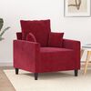 vidaXL Sill&oacute;n de terciopelo rojo tinto 60 cm