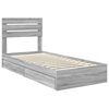 vidaXL Cama con almacenamiento con cabecera Gris Sonoma 75 x 190 cm