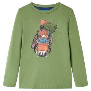 vidaXL Camiseta infantil de manga larga caqui claro 104