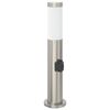 vidaXL Baliza de luz con toma de corriente de 50 cm, acero inoxidable, IP44