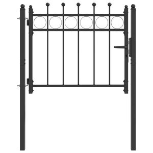 vidaXL Puerta de cerca HORST 100 x 75 cm Metal Negro Con cerradura