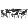 vidaXL Conjunto de Comedor de Jard&iacute;n 7 pcs Negro