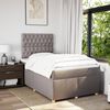 vidaXL Cama box spring con colch&oacute;n tela gris taupe 120x190 cm