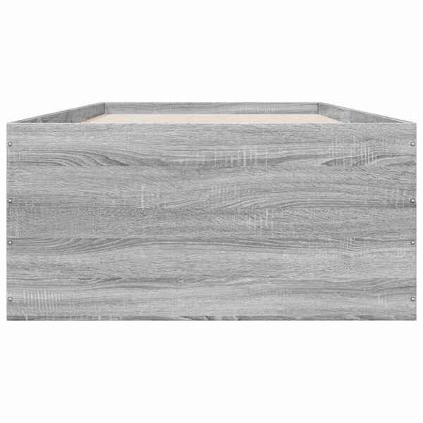 vidaXL Estructura de cama madera de ingenier&iacute;a gris Sonoma 90x190 cm