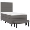 vidaXL Cama box spring con colch&oacute;n cuero sint&eacute;tico gris 100x200 cm