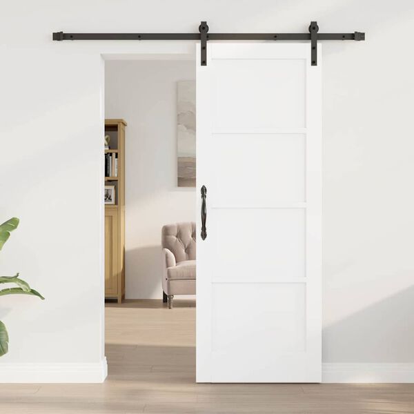 vidaXL Puerta Corredera y Negro 73,5 x 198,5 cm Madera de pino macizo