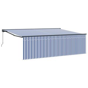 vidaXL Toldo Retr&aacute;ctil Manual Azul y 400 x 300 cm Poli&eacute;ster y Aluminio