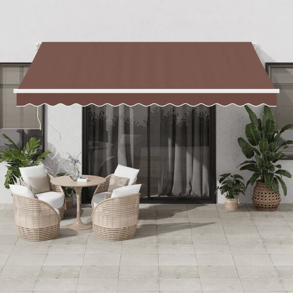 vidaXL Toldo retráctil automático marrón 400x350 cm