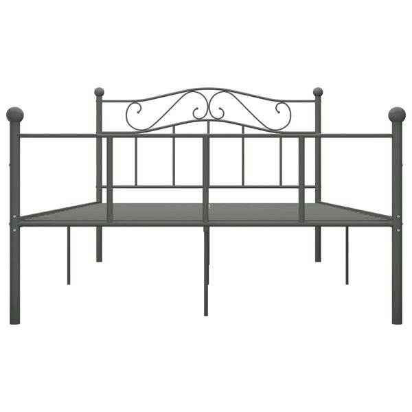 vidaXL Estructura de cama sin colchón metal gris 160x200 cm