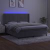 vidaXL Cama box spring colch&oacute;n y LED terciopelo gris claro 180x200 cm