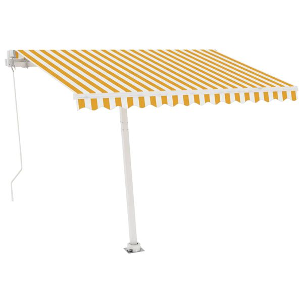 vidaXL Toldo manual retr&aacute;ctil con luz LED amarillo y blanco 300x250 cm