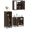 vidaXL Set de muebles baño 3 pzas madera contrachapada roble marrón