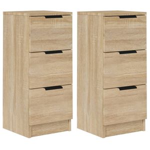 vidaXL Aparadores 2 uds madera contrachapada roble Sonoma 30x30x70 cm