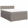 vidaXL Cama box spring con colch&oacute;n tela gris taupe 140x190 cm