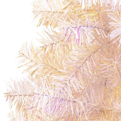 vidaXL Árbol Navidad artificial puntas iridiscentes PVC blanco 150 cm