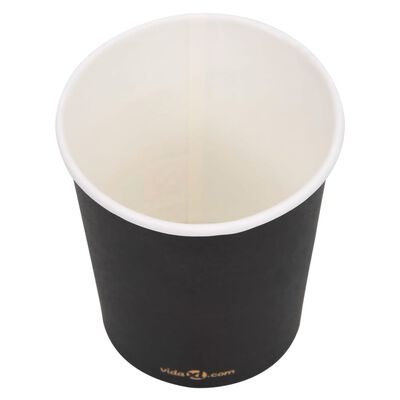 vidaXL Tazas de papel café 200 ml 500 uds negro