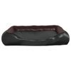 vidaXL Cama para perros de cuero sint&eacute;tico negro y marr&oacute;n 105x80x25 cm