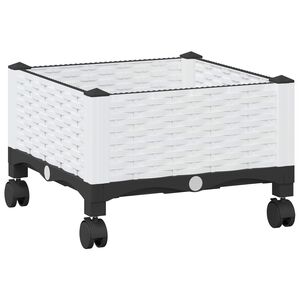 vidaXL Macetero de Jard&iacute;n con Ruedas Blanco 40 x 40 x 33 cm PP