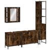 vidaXL Set de muebles de ba&ntilde;o 4 piezas madera contrachapada roble humo