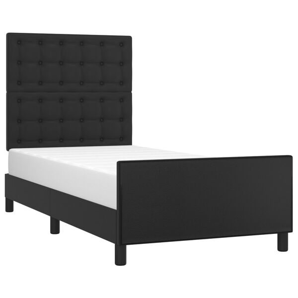 vidaXL Estructura de cama sin colch&oacute;n cuero sint&eacute;tico negro 80x200 cm