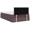 vidaXL Cama otomana con colch&oacute;n marr&oacute;n oscuro 120x200 cm tela