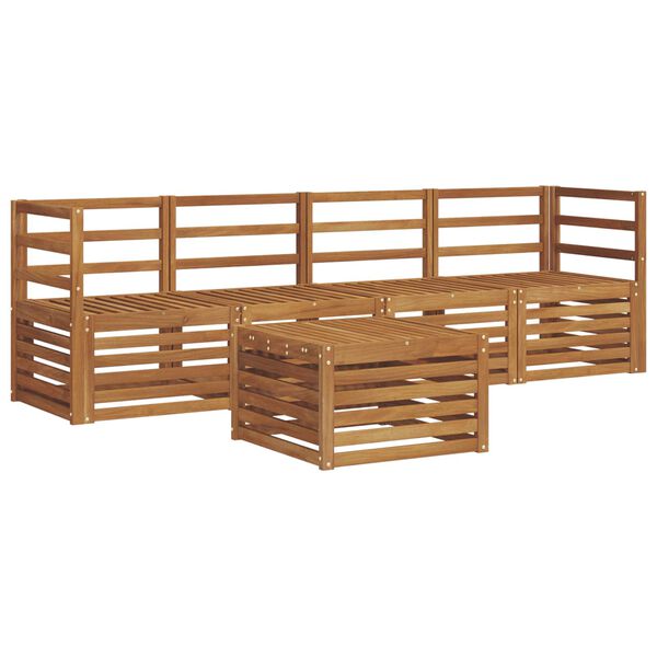vidaXL Juegos de sof&aacute;s 5 pcs Natural Madera de Acacia S&oacute;lida