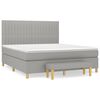 vidaXL Cama box spring con colch&oacute;n tela gris claro 180x200 cm
