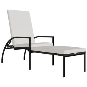 vidaXL Tumbona con reposapi&eacute;s rat&aacute;n sint&eacute;tico marr&oacute;n
