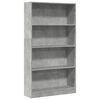vidaXL Estanter&iacute;a de madera de ingenier&iacute;a gris hormig&oacute;n 80x24x143 cm